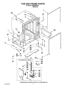 05 - Tub And Frame Parts parts for Kitchenaid Dishwasher KUDE60SXSS3 from AppliancePartsPros.com