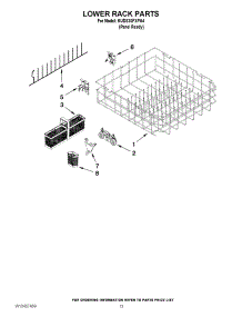 10 - Lower Rack Parts parts for Kitchenaid Dishwasher KUDS30FXPA4 from AppliancePartsPros.com