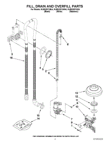 04 - Fill, Drain And Overfill Parts parts for Kitchenaid Dishwasher KUDE20FXWH4 from AppliancePartsPros.com