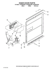 03 - Inner Door Parts parts for Kitchenaid Dishwasher KUDS35FXWH4 from AppliancePartsPros.com