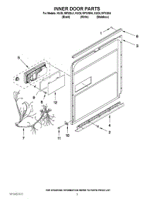 03 - Inner Door Parts parts for Kitchenaid Dishwasher KUDL15FXSS4 from AppliancePartsPros.com