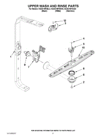 07 - Upper Wash And Rinse Parts parts for Kitchenaid Dishwasher KUDC10FXWH4 from AppliancePartsPros.com