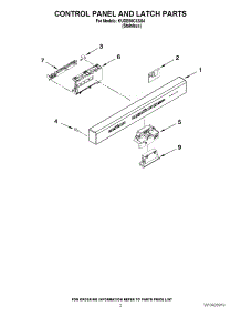 02 - Control Panel And Latch Parts parts for Kitchenaid Dishwasher KUDE50CXSS4 from AppliancePartsPros.com