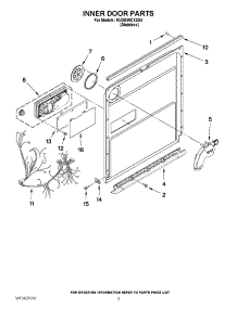 03 - Inner Door Parts parts for Kitchenaid Dishwasher KUDE50CXSS4 from AppliancePartsPros.com