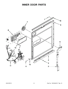 03 - Inner Door Parts parts for Kitchenaid Dishwasher KUDE60SXSS2 from AppliancePartsPros.com