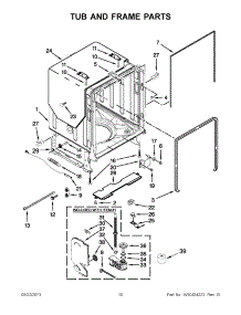 05 - Tub And Frame Parts parts for Kitchenaid Dishwasher KUDE60SXSS2 from AppliancePartsPros.com