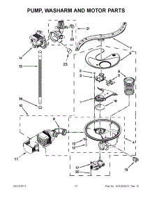 06 - Pump, Washarm And Motor Parts parts for Kitchenaid Dishwasher KUDE60SXSS2 from AppliancePartsPros.com