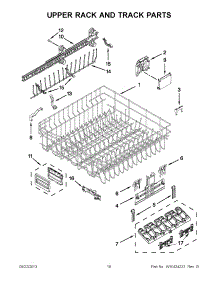 09 - Upper Rack And Track Parts parts for Kitchenaid Dishwasher KUDE60SXSS2 from AppliancePartsPros.com