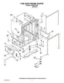 05 - Tub And Frame Parts parts for Kitchenaid Dishwasher KUDE60HXSS3 from AppliancePartsPros.com