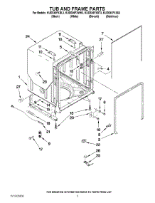 05 - Tub And Frame Parts parts for Kitchenaid Dishwasher KUDE40FXBL3 from AppliancePartsPros.com