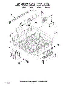09 - Upper Rack And Track Parts parts for Kitchenaid Dishwasher KUDS30IXBT4 from AppliancePartsPros.com