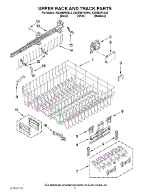 09 - Upper Rack And Track Parts parts for Kitchenaid Dishwasher KUDE60FXWH3 from AppliancePartsPros.com