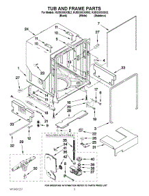 05 - Tub And Frame Parts parts for Kitchenaid Dishwasher KUDS30SXWH2 from AppliancePartsPros.com