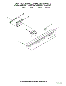 02 - Control Panel And Latch Parts parts for Kitchenaid Dishwasher KUDE40FXWH3 from AppliancePartsPros.com