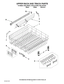 09 - Upper Rack And Track Parts parts for Kitchenaid Dishwasher KUDL15FXWH3 from AppliancePartsPros.com