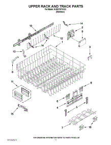 09 - Upper Rack And Track Parts parts for Kitchenaid Dishwasher KUDE70FXSS3 from AppliancePartsPros.com