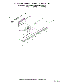 02 - Control Panel And Latch Parts parts for Kitchenaid Dishwasher KUDC10FXSS3 from AppliancePartsPros.com