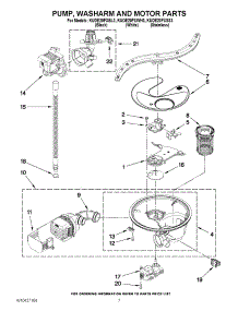 06 - Pump, Washarm And Motor Parts parts for Kitchenaid Dishwasher KUDE20FXWH3 from AppliancePartsPros.com