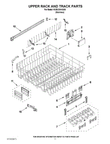 09 - Upper Rack And Track Parts parts for Kitchenaid Dishwasher KUDS30HXSS0 from AppliancePartsPros.com