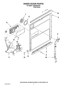 03 - Inner Door Parts parts for Kitchenaid Dishwasher KUDE60FXPA3 from AppliancePartsPros.com