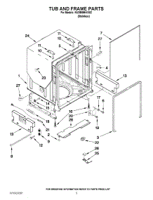05 - Tub And Frame Parts parts for Kitchenaid Dishwasher KUDE60HXSS2 from AppliancePartsPros.com
