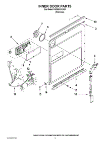 03 - Inner Door Parts parts for Kitchenaid Dishwasher KUDE60SXSS1 from AppliancePartsPros.com