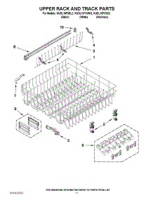 09 - Upper Rack And Track Parts parts for Kitchenaid Dishwasher KUDL15FXSS2 from AppliancePartsPros.com