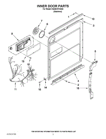 03 - Inner Door Parts parts for Kitchenaid Dishwasher KUDE70FXSS2 from AppliancePartsPros.com