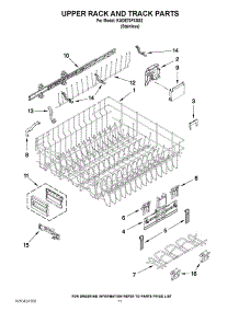 09 - Upper Rack And Track Parts parts for Kitchenaid Dishwasher KUDE70FXSS2 from AppliancePartsPros.com