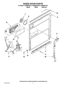 03 - Inner Door Parts parts for Kitchenaid Dishwasher KUDE60FXBL2 from AppliancePartsPros.com