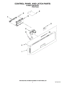 02 - Control Panel And Latch Parts parts for Kitchenaid Dishwasher KUDE70FXPA2 from AppliancePartsPros.com