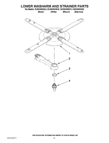 11 - Lower Washarm And Strainer Parts parts for Kitchenaid Dishwasher KUDS30IXSS2 from AppliancePartsPros.com