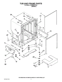 05 - Tub And Frame Parts parts for Kitchenaid Dishwasher KUDE50CXSS2 from AppliancePartsPros.com