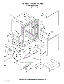 05 - Tub And Frame Parts parts for Kitchenaid Dishwasher KUDS30FXPA2 from AppliancePartsPros.com
