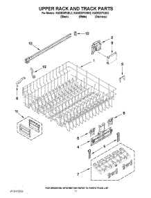 09 - Upper Rack And Track Parts parts for Kitchenaid Dishwasher KUDE20FXBL2 from AppliancePartsPros.com
