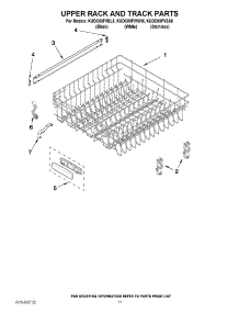 09 - Upper Rack And Track Parts parts for Kitchenaid Dishwasher KUDC03FVSS5 from AppliancePartsPros.com