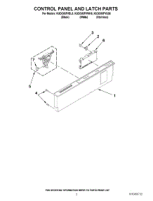 02 - Control Panel And Latch Parts parts for Kitchenaid Dishwasher KUDC03FVWH5 from AppliancePartsPros.com