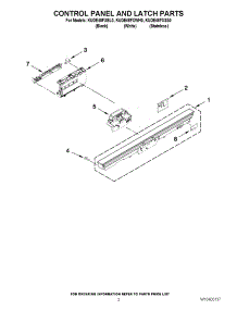 02 - Control Panel And Latch Parts parts for Kitchenaid Dishwasher KUDE48FXSS0 from AppliancePartsPros.com