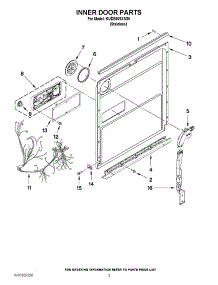 03 - Inner Door Parts parts for Kitchenaid Dishwasher KUDE60SXSS0 from AppliancePartsPros.com