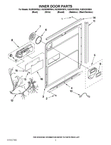03 - Inner Door Parts parts for Kitchenaid Dishwasher KUDS30IVBT4 from AppliancePartsPros.com