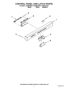 02 - Control Panel And Latch Parts parts for Kitchenaid Dishwasher KUDE20IXWH1 from AppliancePartsPros.com