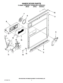 03 - Inner Door Parts parts for Kitchenaid Dishwasher KUDE20IXBL1 from AppliancePartsPros.com