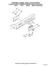 02 - Control Panel And Latch Parts parts for Kitchenaid Dishwasher KUDS30IVWH4 from AppliancePartsPros.com