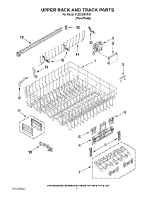09 - Upper Rack And Track Parts parts for Kitchenaid Dishwasher KUDS30FXPA1 from AppliancePartsPros.com