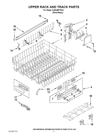 09 - Upper Rack And Track Parts parts for Kitchenaid Dishwasher KUDS40FVPA5 from AppliancePartsPros.com