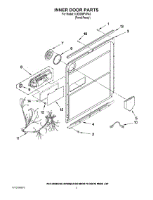 03 - Inner Door Parts parts for Kitchenaid Dishwasher KUDS50FVPA5 from AppliancePartsPros.com