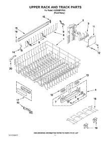 09 - Upper Rack And Track Parts parts for Kitchenaid Dishwasher KUDS50FVPA5 from AppliancePartsPros.com