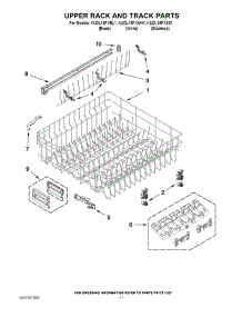 09 - Upper Rack And Track Parts parts for Kitchenaid Dishwasher KUDL15FXWH1 from AppliancePartsPros.com