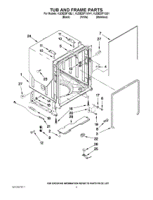 05 - Tub And Frame Parts parts for Kitchenaid Dishwasher KUDE20FXWH1 from AppliancePartsPros.com