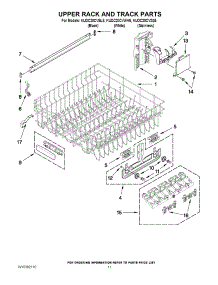 09 - Upper Rack And Track Parts parts for Kitchenaid Dishwasher KUDC20CVWH5 from AppliancePartsPros.com